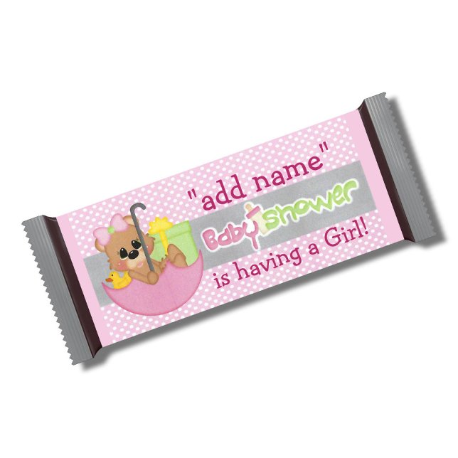 Bloc De Notas Chica rosa Baby Shower Candy Bar Wrapper Favor (Subido por el creador)