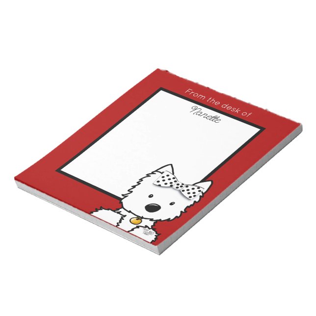 Bloc De Notas Chica Westie Personalizada  (Lado Izquierdo)