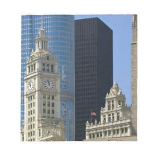 Bloc De Notas Chicago, Edificio Wrigley con Trump Hotel &