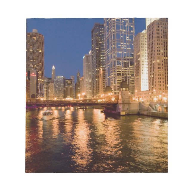 Bloc De Notas Chicago, Illinois, Skyline y Chicago River at 2 (Frente)