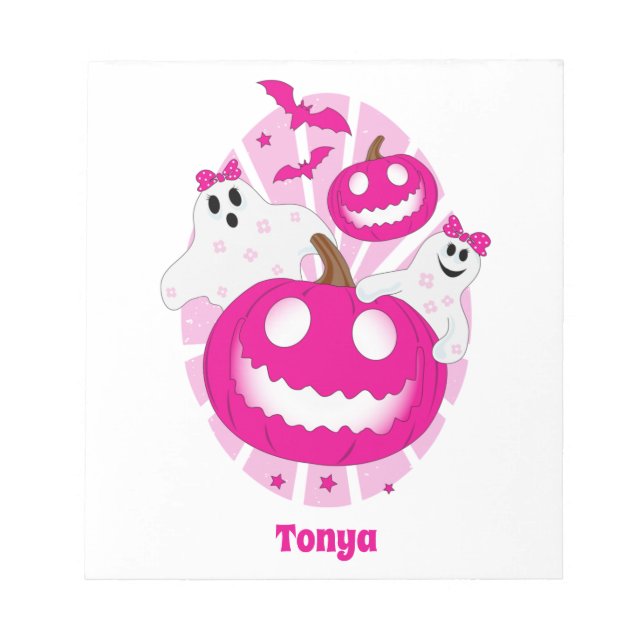 Bloc De Notas Chicas personalizados rosan Halloween (Frente)