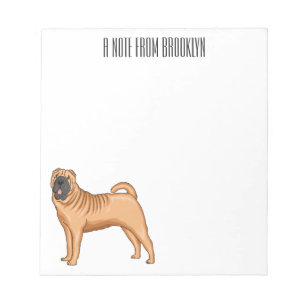 Bloc De Notas Chinese Shar-Pei dog cartoon illustration