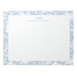 Bloc De Notas Chinoiserie azul y blanco con nombre personalizado