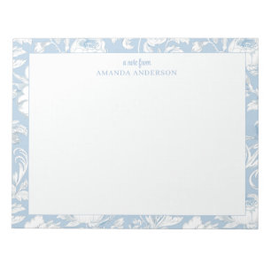 Bloc De Notas Chinoiserie azul y blanco con nombre personalizado