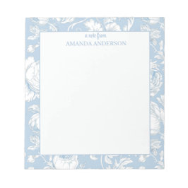 Bloc De Notas Chinoiserie azul y blanco con nombre personalizado