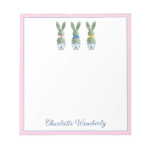 Chinoiserie Azul y Blanco con Topiaria de Conejos