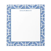 Chinoiserie Patrón azul y blanco Fret