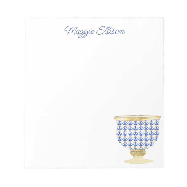 Bloc De Notas Chinoiserie Watercolor Moda Vase Notepad (Frente)