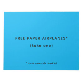 Bloc De Notas Chiste divertido de aviones de papel gratis