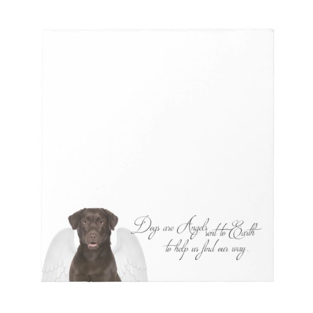 Bloc De Notas Chocolate Labs son Angels Note Pad (Frente)