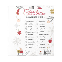 Bloc De Notas Christmas Scavenger Hunt Checklist Art