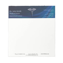 Bloc De Notas Chrome Dark 3D Medical Holographic Caduceus