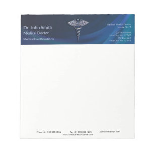 Bloc De Notas Chrome Dark 3D Medical Holographic Caduceus