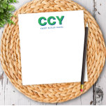 Bloc De Notas Chunky Iniciales Verde y Azul Personalizado<br><div class="desc">Estos bolígrafos son luminosos y alegres y le harán un regalo perfecto o una adición a su escritorio. Personalizar el bloc de notas con sus iniciales y nombre utilizando el formulario de plantilla. Utilice los menús de edición avanzados para elegir colores diferentes.</div>