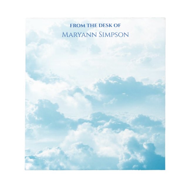 Bloc De Notas Cielo azul bonito desde la mesa de (Frente)