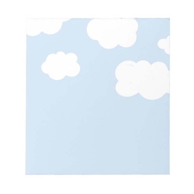 Bloc De Notas Cielo azul, nubes blancas onduladas, (Frente)
