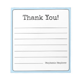 Bloc De Notas Cielo Azul Retro Gracias Tu Nombre Rayado