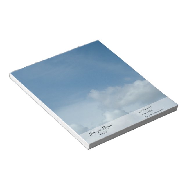 Bloc De Notas cielo azul y nubes blancas (Lado Derecho)