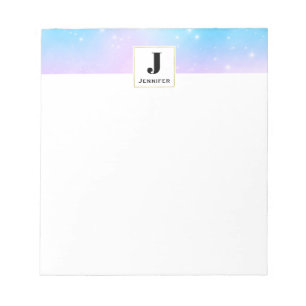 Bloc De Notas Cielo de gradiente rosa y azul pastel