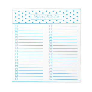 Bloc De Notas Cielo de punto de Polka simple azul Lista de compr
