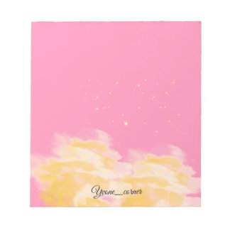Bloc De Notas Cielo Rosa Dulce | Escritura de Nubes Estéticas