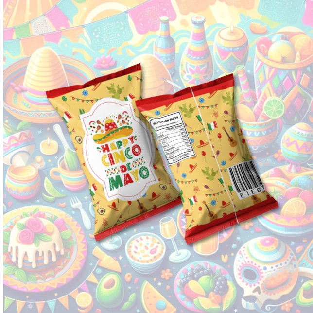Bloc De Notas Cinco De Mayo Partidos De Envenenamiento De Bolas  (Cinco De Mayo Fiesta celebration Chip Bag favor Wrappers)