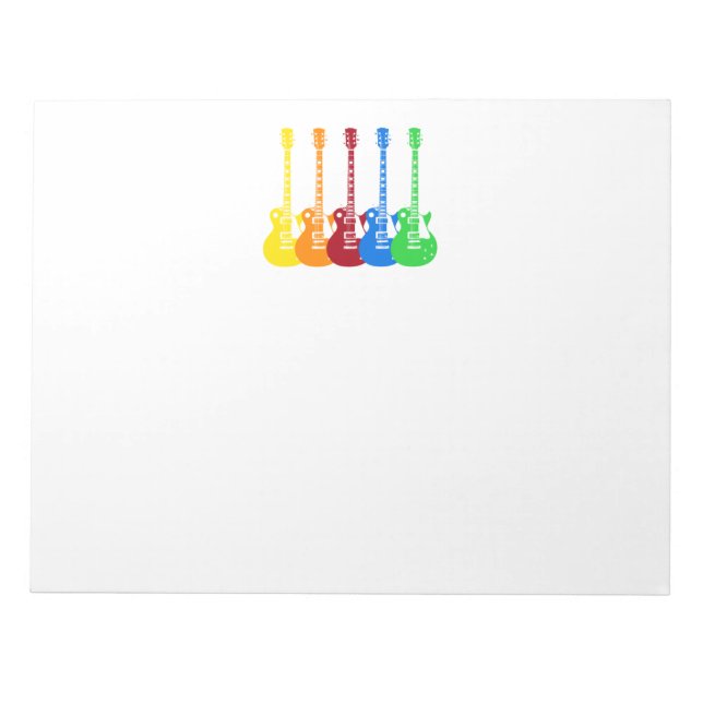 Bloc De Notas Cinco Guitars eléctricos coloridos  (Frente)