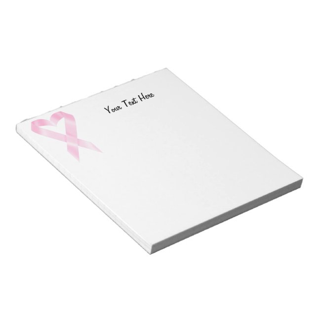 Bloc De Notas Cinta de cáncer de mama (personalizable) (Lado Derecho)