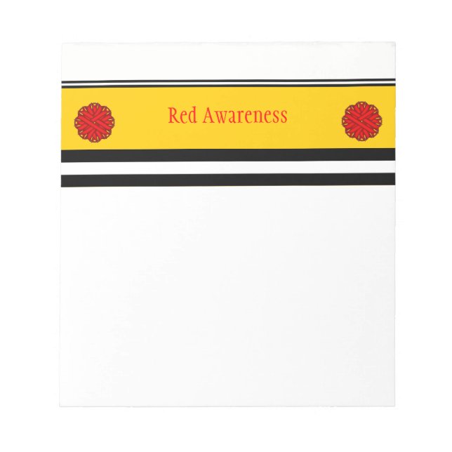 Bloc De Notas Cinta de flores rojas por Kenneth Yoncich (Frente)