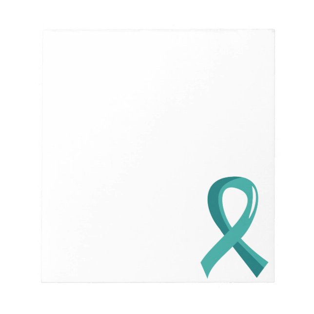 Bloc De Notas Cinta Verde azulada del cáncer de ovario 3 (Frente)