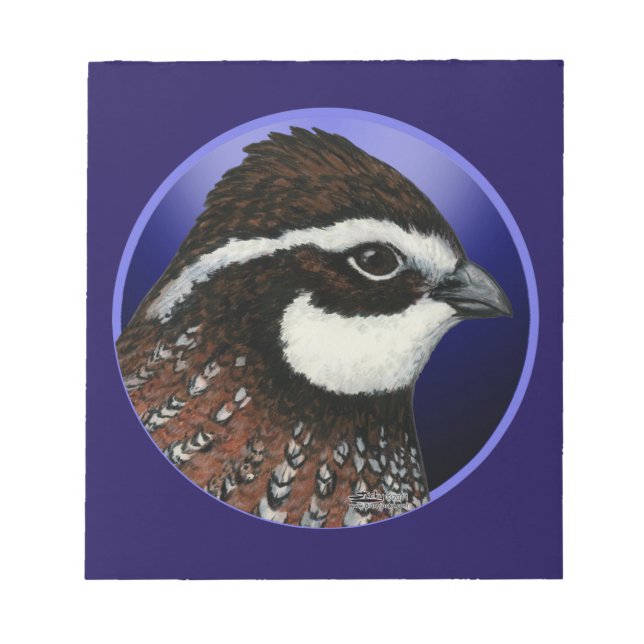 Bloc De Notas Círculo de Cabeza de Codorniz Bobwhite (Frente)
