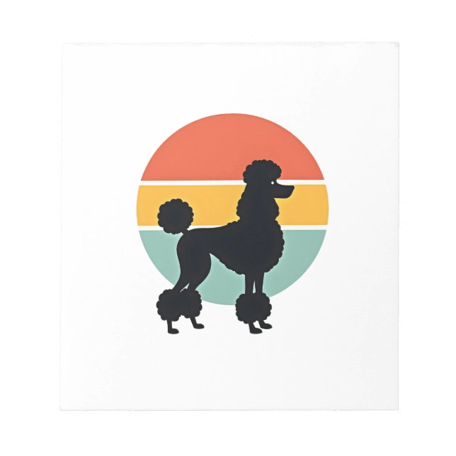 Bloc De Notas Círculo de silueta de perro retro puesta de sol po (Frente)