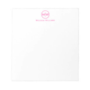 Bloc De Notas Círculo moderno de moda de color rosa caliente dos