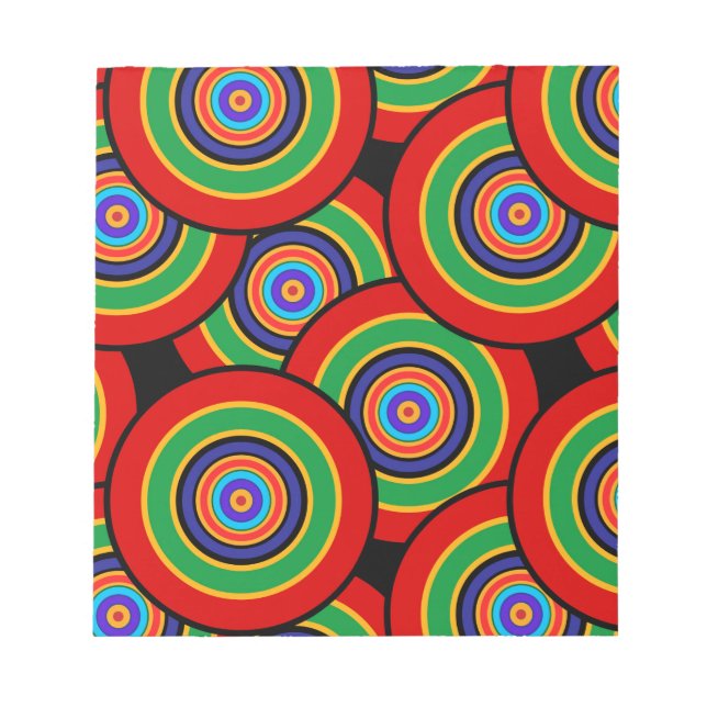 Bloc De Notas Círculos y anillos retro (Frente)