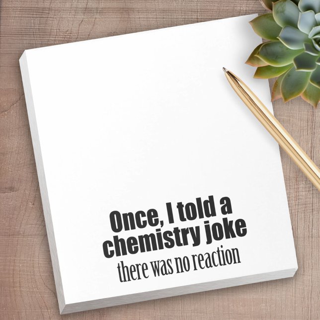 Bloc De Notas Cita divertida del profesor de química - sin reacc (Personalized Notepad - a fun gift or useful promotional product)