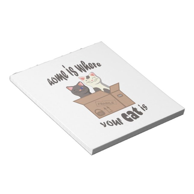 Bloc De Notas Cita divertida Home es donde está tu gato (Lado Derecho)