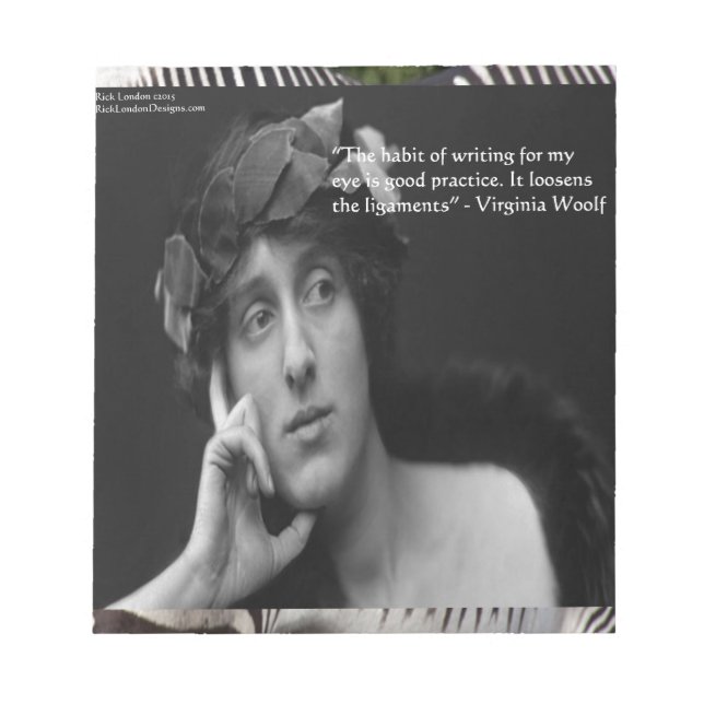 Bloc De Notas Cita escrita de Virginia Woolf W/Zebra Stripes (Frente)