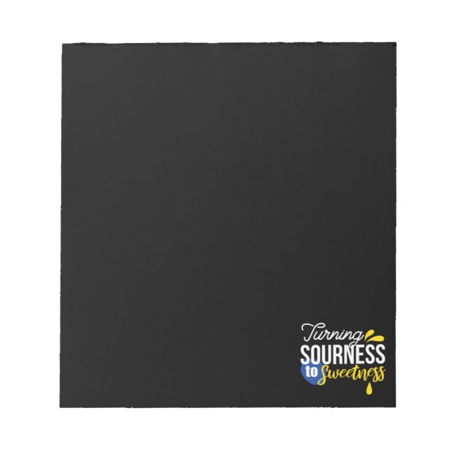 Bloc De Notas Cita motivacional de limón de amargo a dulce (Frente)