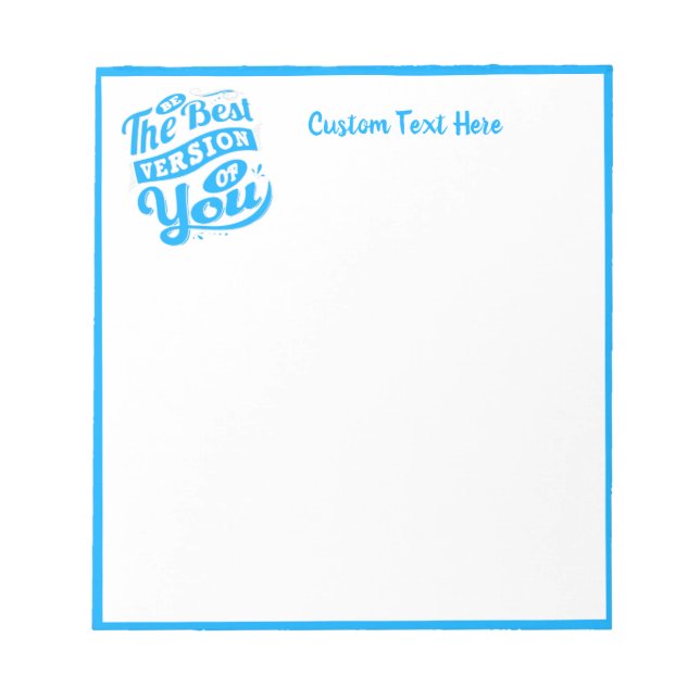 Bloc De Notas Cita motivacional inspiradora azul personalizada (Frente)