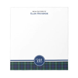 Bloc De Notas Clan Mackenzie Tartan Monogram Note Pad