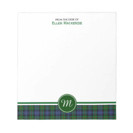 Bloc De Notas Clan Murray Tartan Monogram Note Pad