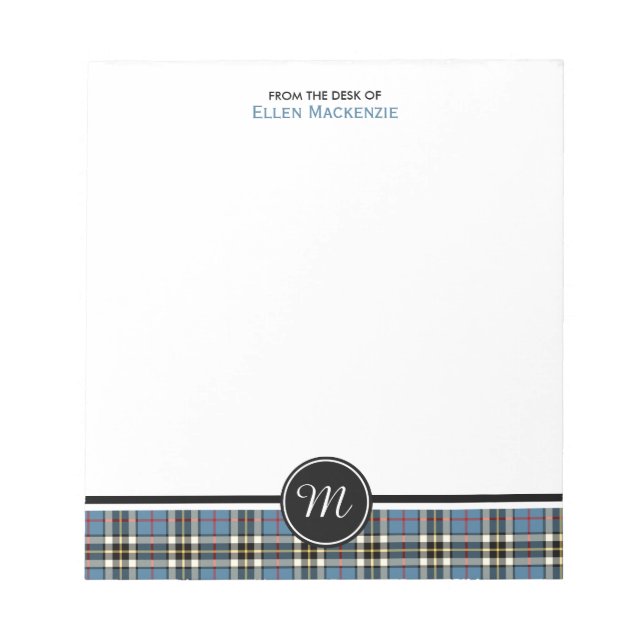 Bloc De Notas Clan Thompson Blue Dress Tartán Monograma (Frente)