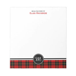 Bloc De Notas Clan Wallace Tartan Monogram