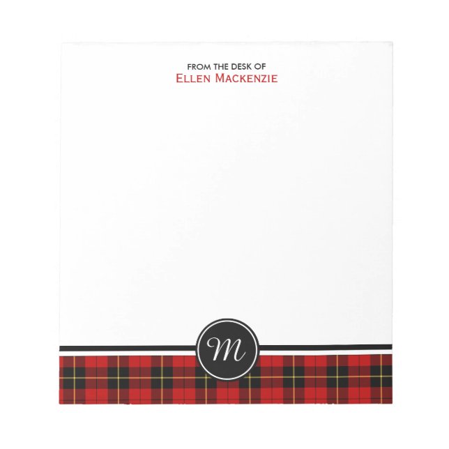 Bloc De Notas Clan Wallace Tartan Monogram (Frente)