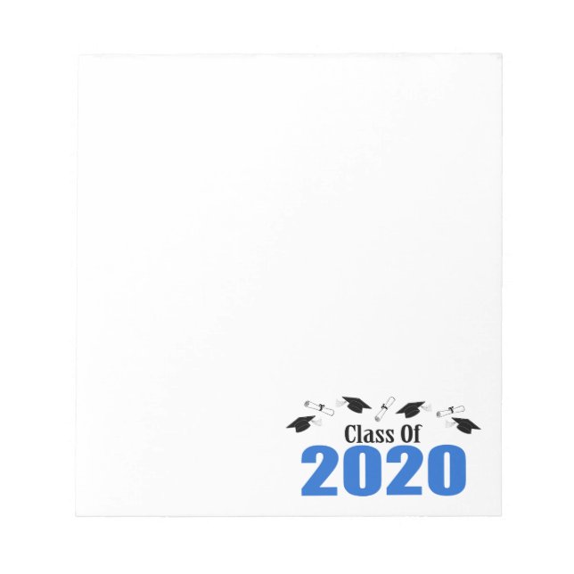 Bloc De Notas Clase De 2020 Caps Y Diplomas (Azul) (Frente)