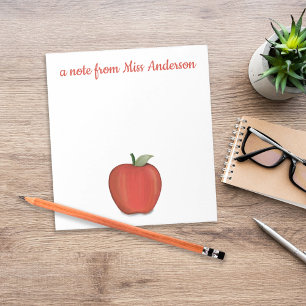 Bloc De Notas Clase sincera de maestro simple de Apple roja