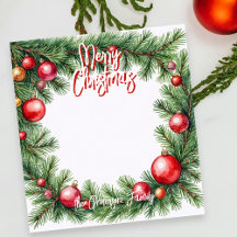 Clásico adorno rojo de guirnalda de pino Navidad
