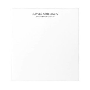 Bloc De Notas Clásico de estilo sencillo profesional blanco senc
