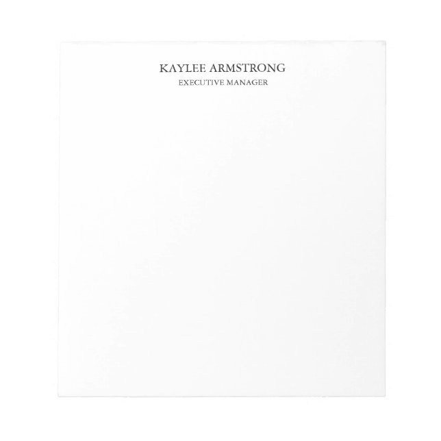 Bloc De Notas Clásico de estilo sencillo profesional blanco senc (Frente)