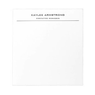 Bloc De Notas Clásico de estilo sencillo profesional blanco senc